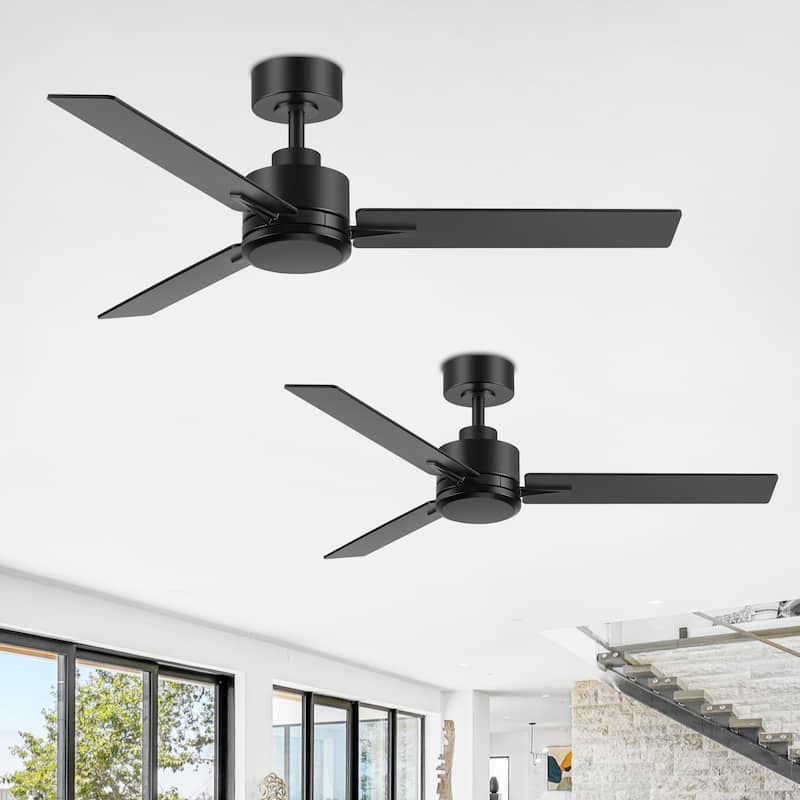 48-in Indoor Black Ceiling Fan with Remote without Light(3-Blade)