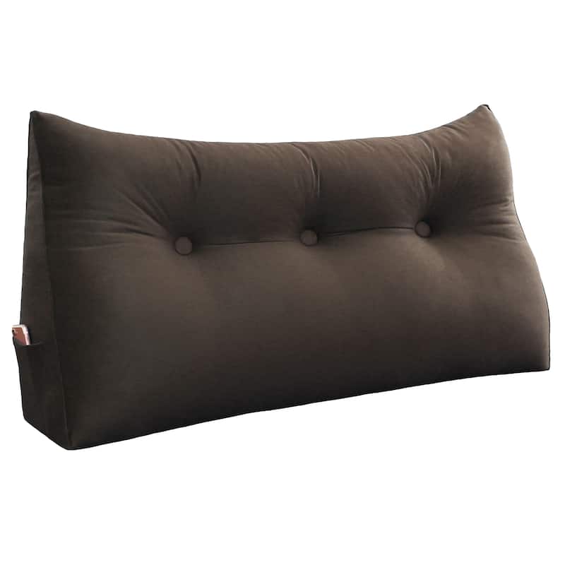 WOWMAX Dorm Bed Wedge Reading Pillow Headboard Back to College Velvet