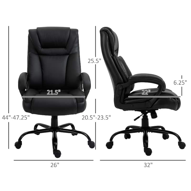 Heavy Duty Big & Tall Executive Desk Chair with 400lbs Capacity, Adjustable Height, Wide Seat & Ergonomic Design