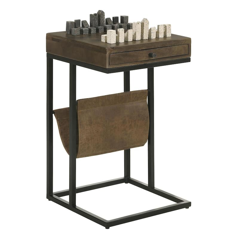 Tzar Tobacco and Black 1-Drawer Side Table