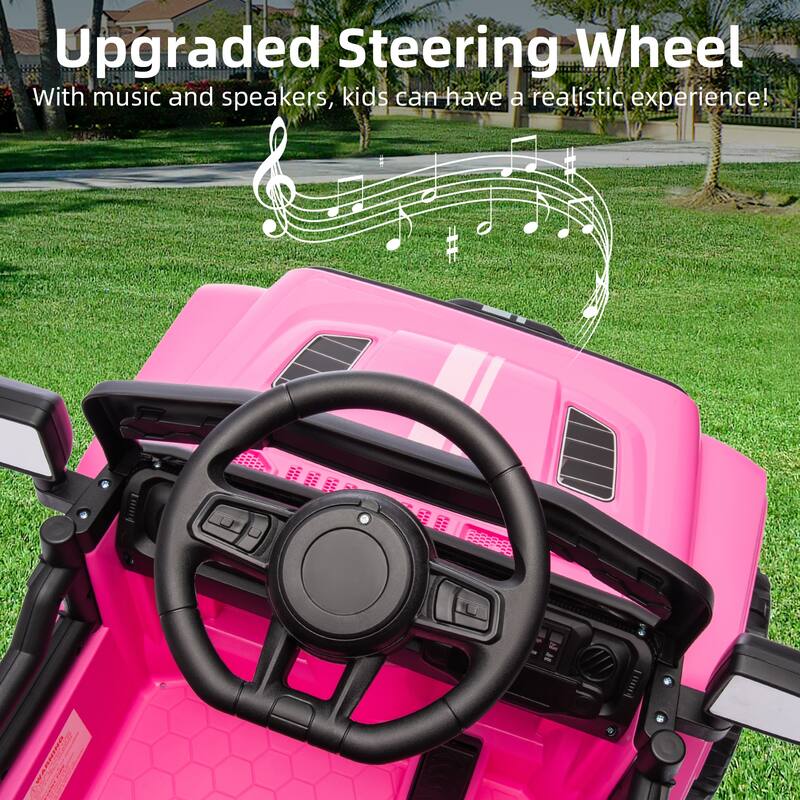12V Ride On Truck Car with Parent Remote Control,Steering Wheel Music