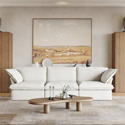 Modern Down Filled Upholstered Sectional Sofa -3 piece