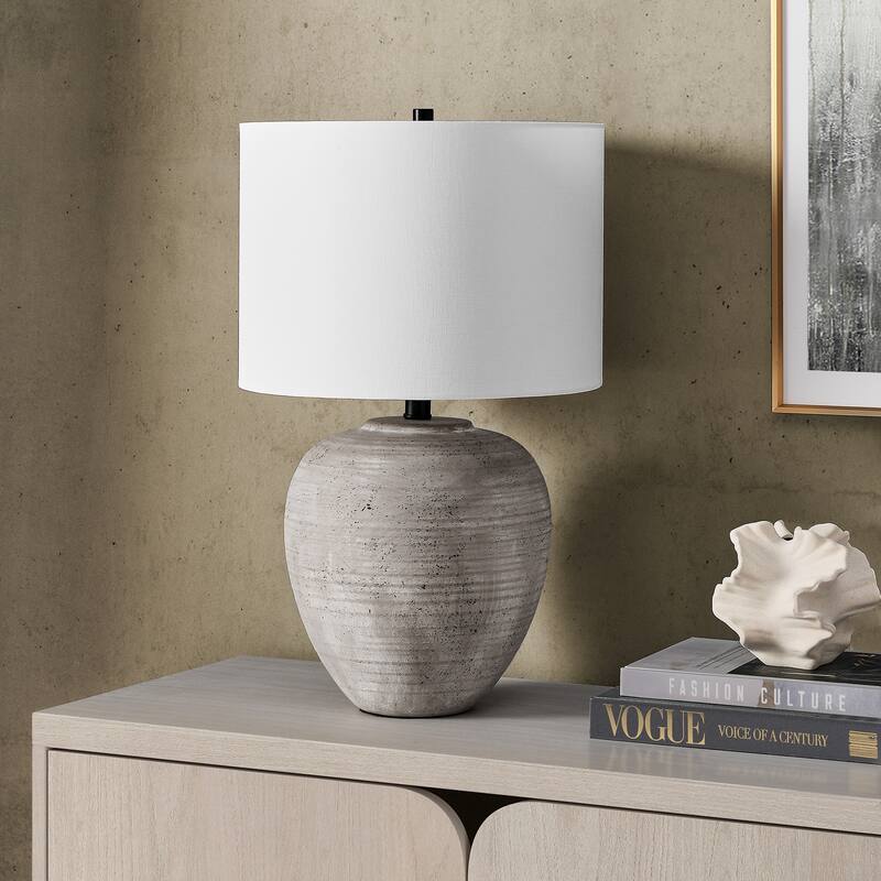 Shira 23" Tall Ceramic Table Lamp with Fabric Shade