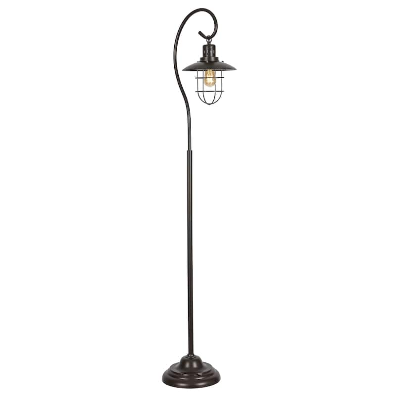 SAFAVIEH Lighting Nedra 68-inch Iron Floor Lamp - 13.5" x 11" x 68" - Black - 14Wx11Dx68H