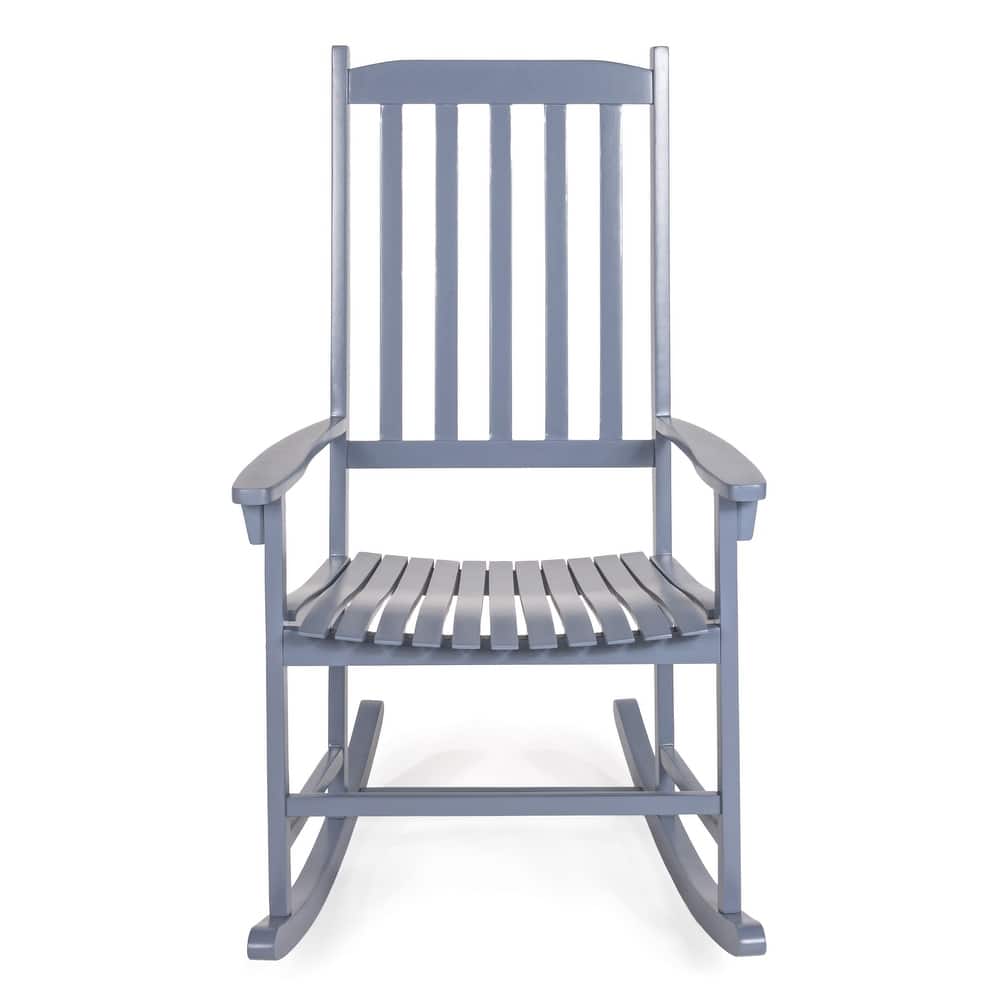 Parker Farmhouse Classic Slat-Back 350-LBS Support Acacia Wood Outdoor Rocking Chair, by JONATHAN Y