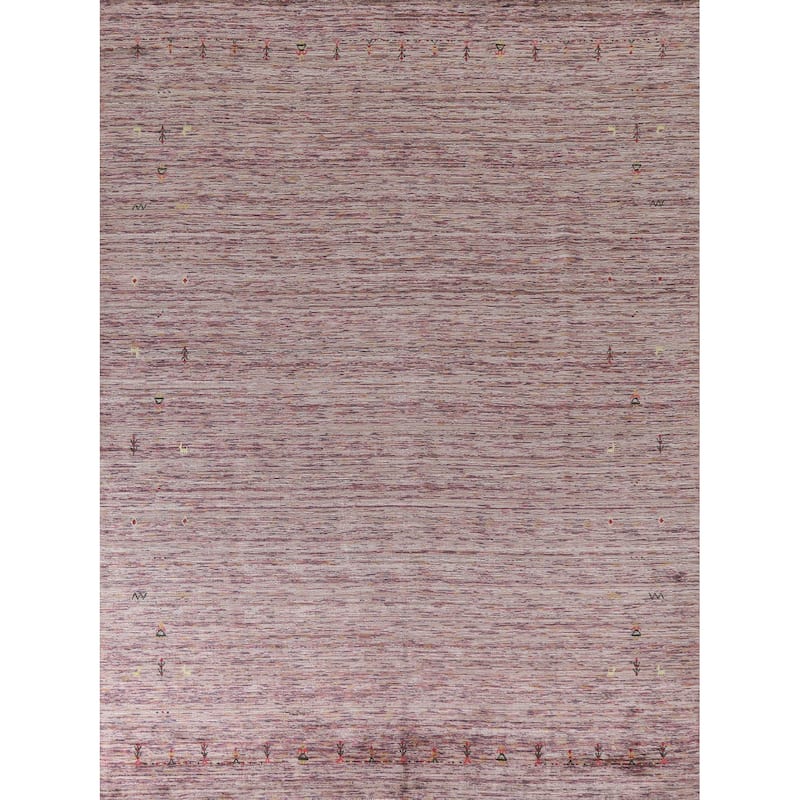 Gabbeh Indian Area Rug Hand-Knotted Tribal Wool Carpet - 8'0"x 9'11"
