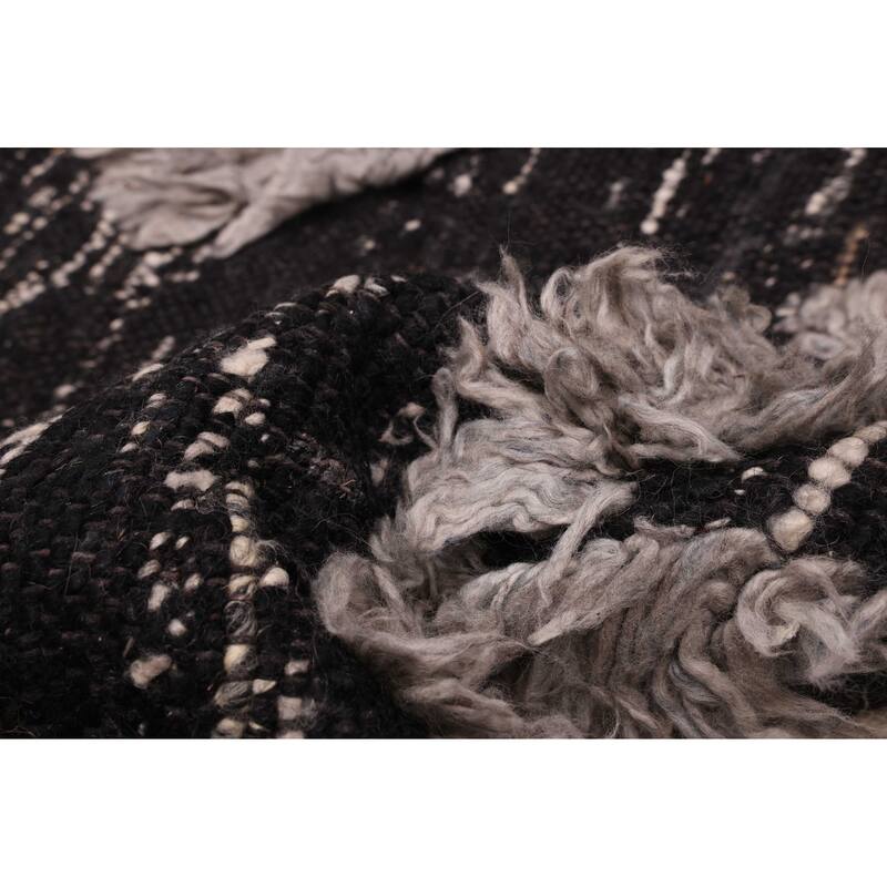 ECARPETGALLERY Hand-knotted Looma Black Wool Rug - 8'3 x 10'0