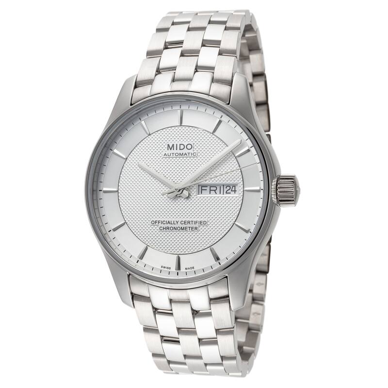 Mido Men's M0014311103192 Belluna Clou De Paris 40mm Automatic Watch - Silver - N/A