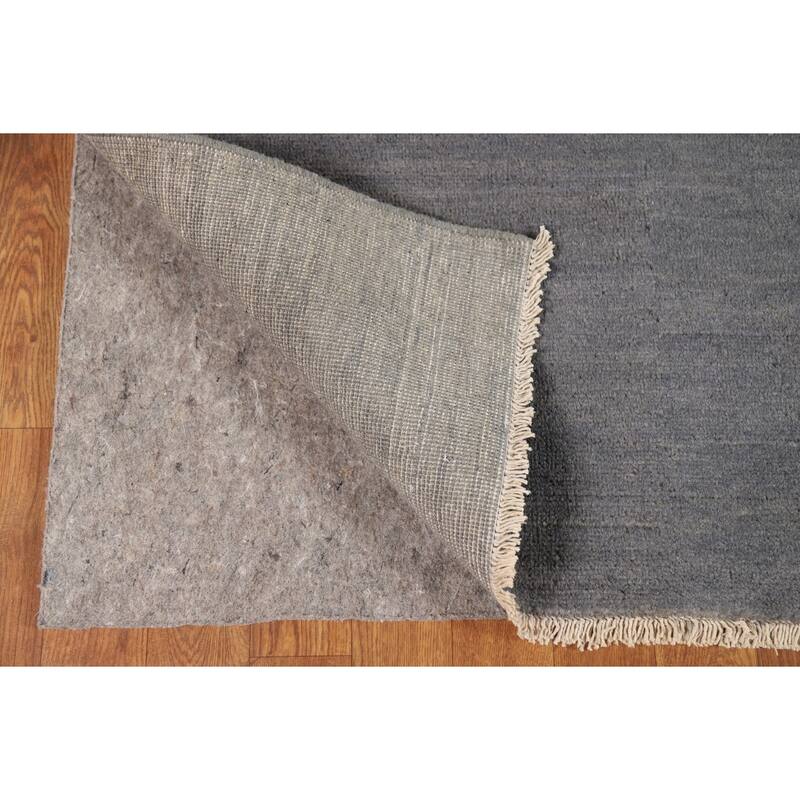 Gray Blue Gabbeh Modern Oriental Rug Hand-Knotted Wool Carpet - 5'1"x 6'4"