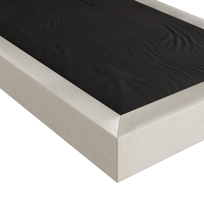 Clayfell Walpi 5" Metal Box Spring / Bed Foundation - Warm Gray/Black, Durable Metal Construction