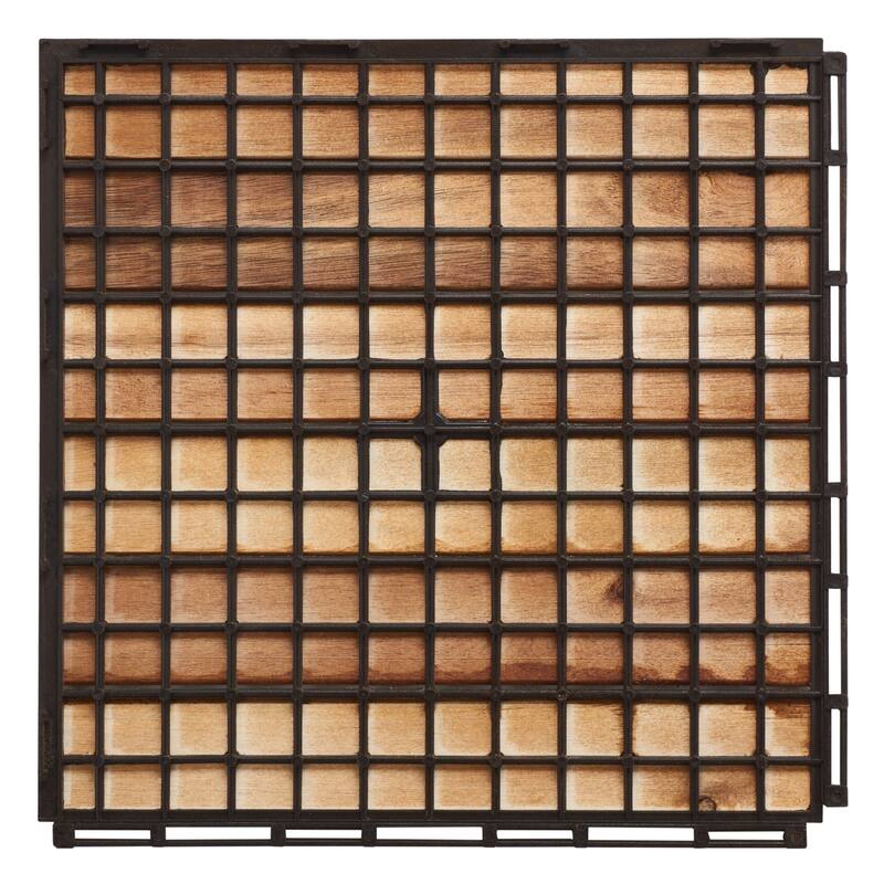 SAFAVIEH Outdoor Eliette Wooden Floor Tile (10 Pack) - 12" W x 12" D x 1" H - 12Wx12Dx1H