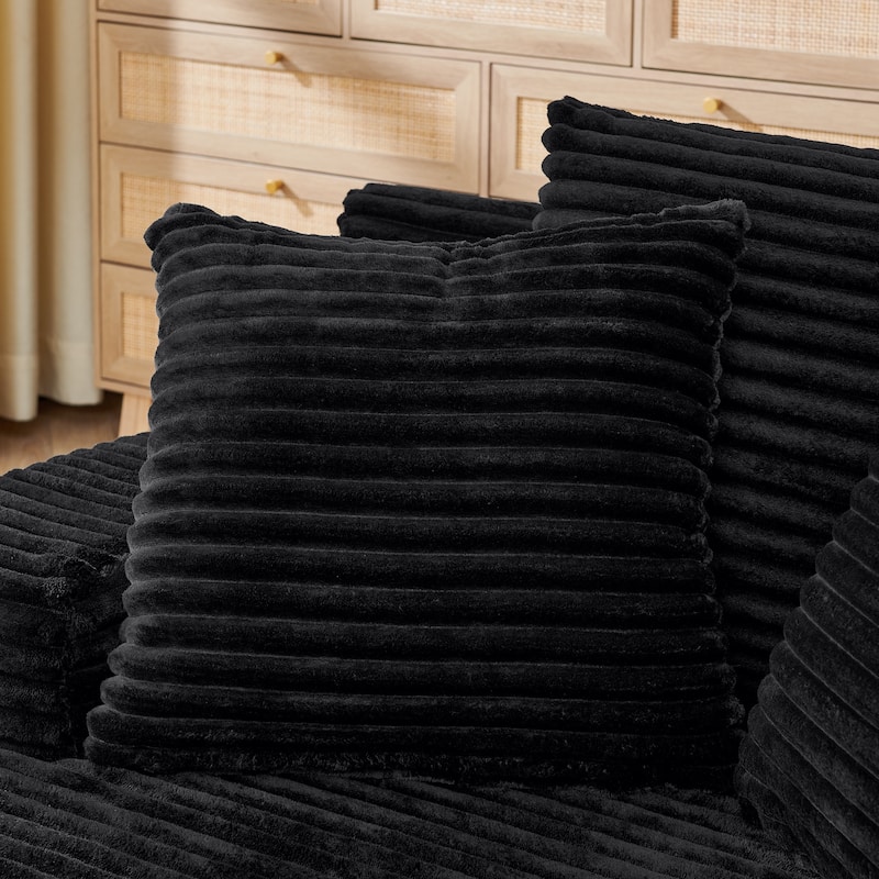 Roomfitters Velvet Lounge Chair No Assembly Required, Fluffy Single Lazy Sofa for Living Room and Bedroom