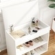 preview thumbnail 24 of 32, 24" Rustic Entryway Shoe Storage Bench Open Shelf (6 Pairs) Shoe Storage Cabinet