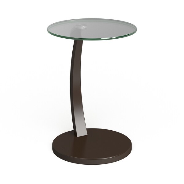 Porch & Den Shilshole Tempered Glass/ Bentwood Accent Table - 23.75" x 17.75"