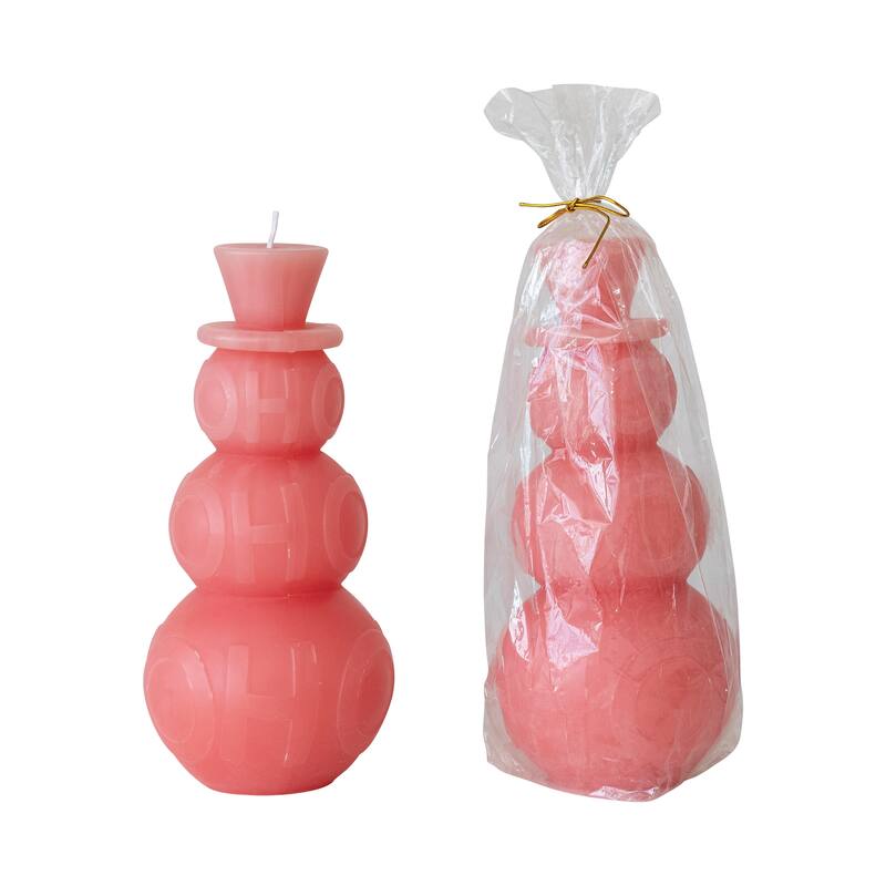 Snowman Holiday Cheer Pillar Candle