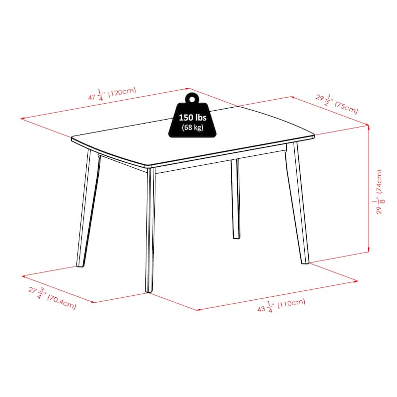 Shaye Dining Table with Slat-back Chairs