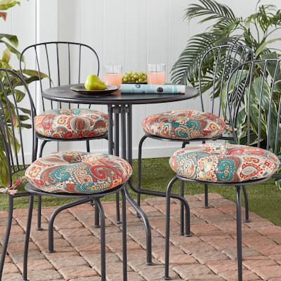 Greendale Global 15-inch Round Outdoor Bistro Chair Cushion (Set of 4)