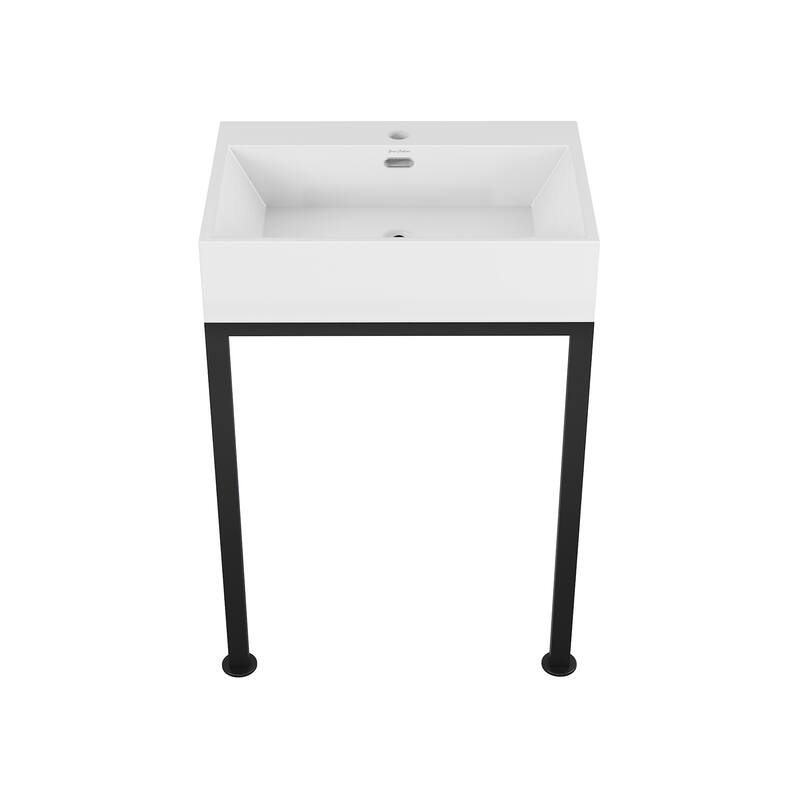Swiss Madison SM-CS0201 Concorde 23-5/8" Rectangular Ceramic Console - White / Matte Black