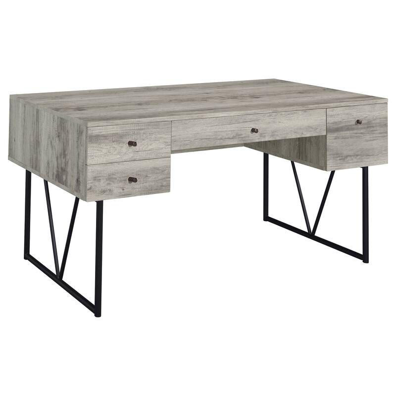 Analiese Farmhouse 63-inch 4-Drawer Writing Desk - Grey Driftwood