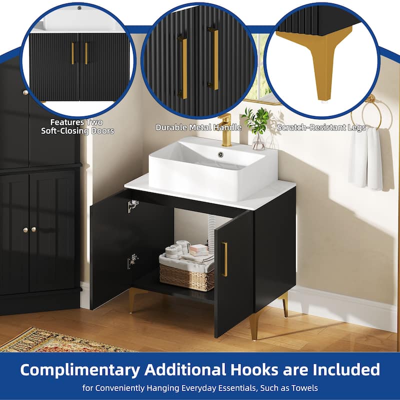Moasis Single Bathroom Vanity with Ceramic Vessel Sink