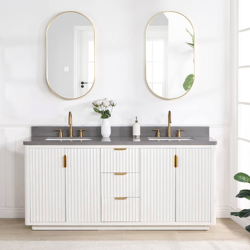Cadiz Bath Vanity with Composite Stone Top and Mirror