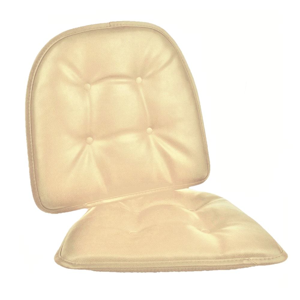 Klear Vu St. Germain Faux Leather Tufted Dining Chair Cushion Set