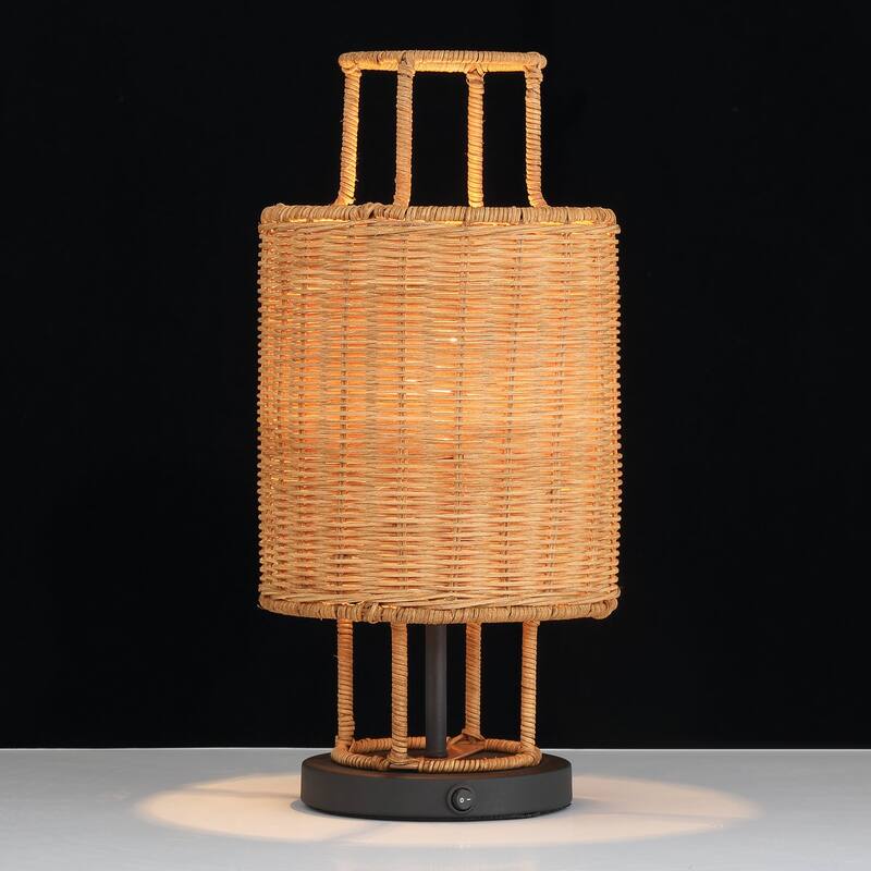 Acroma Modern Table Lamp with Rattan Shade