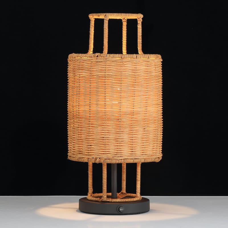 Acroma Rattan Lantern 1-Light table lamp