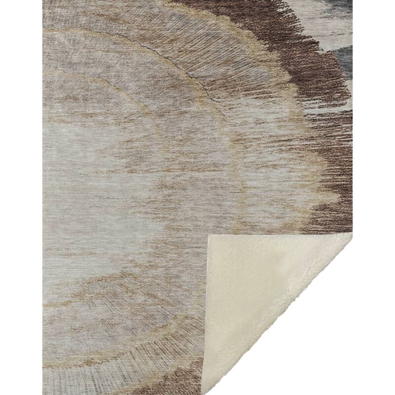 Premium Machine Washable Modern Wood Grain Sherpa Throw Blanket
