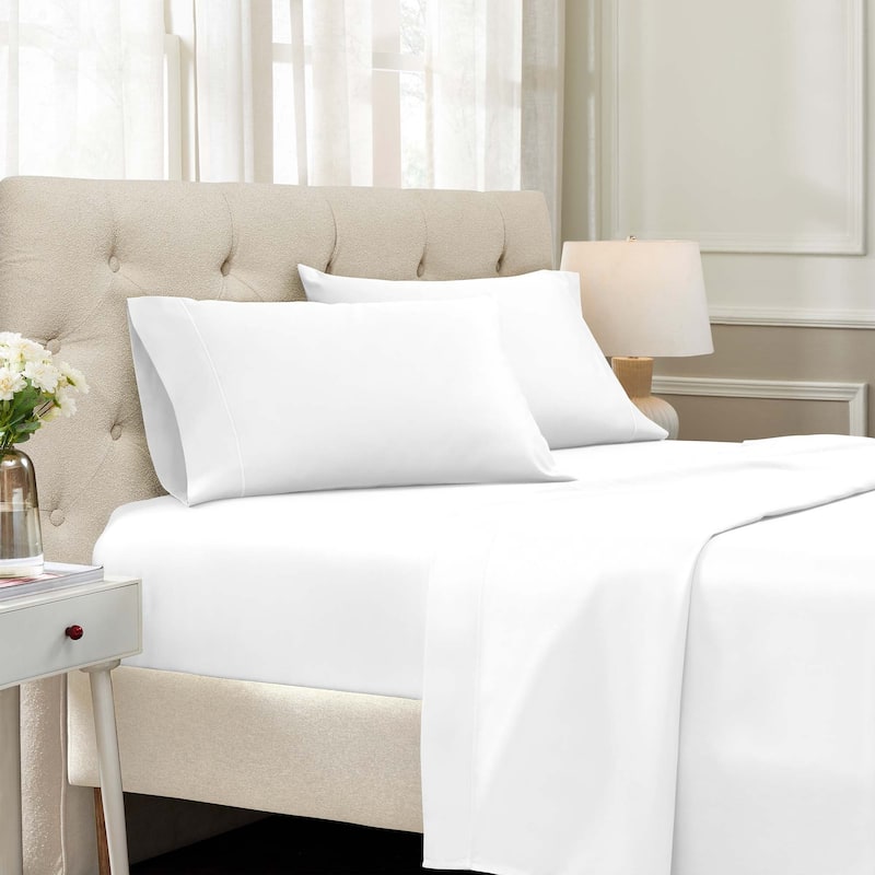 Superior Egyptian Cotton 1500 Thread Count Marrow Stitch Deep Pocket Sheet Set - Queen - White