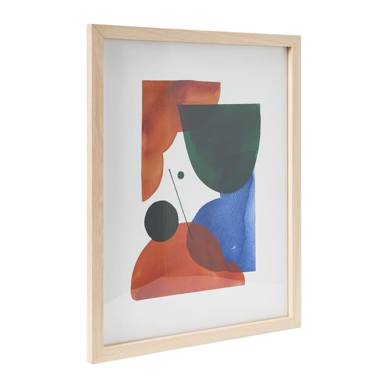 Abstract Geometric Print with Solid Wood Frame and Glass Cover