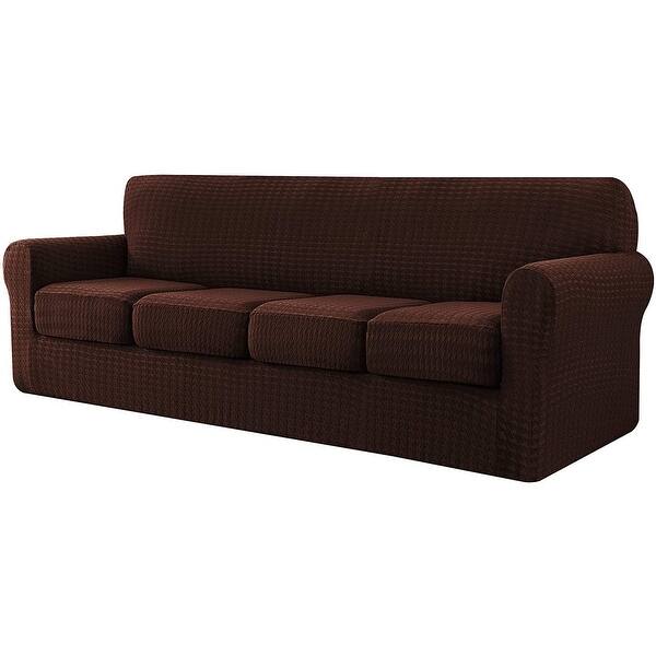 CHUN YI Houndstooth Fabric XL-Sofa Slipcover with 4 Cushion Covers