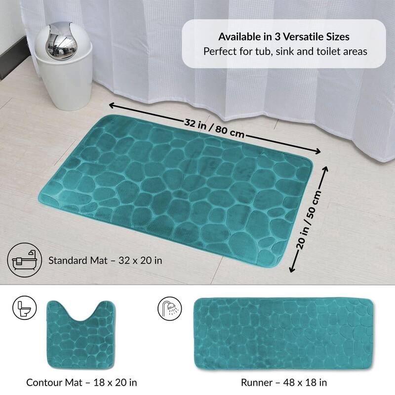 Memory Foam Bath Mat Pebble Design 32x20