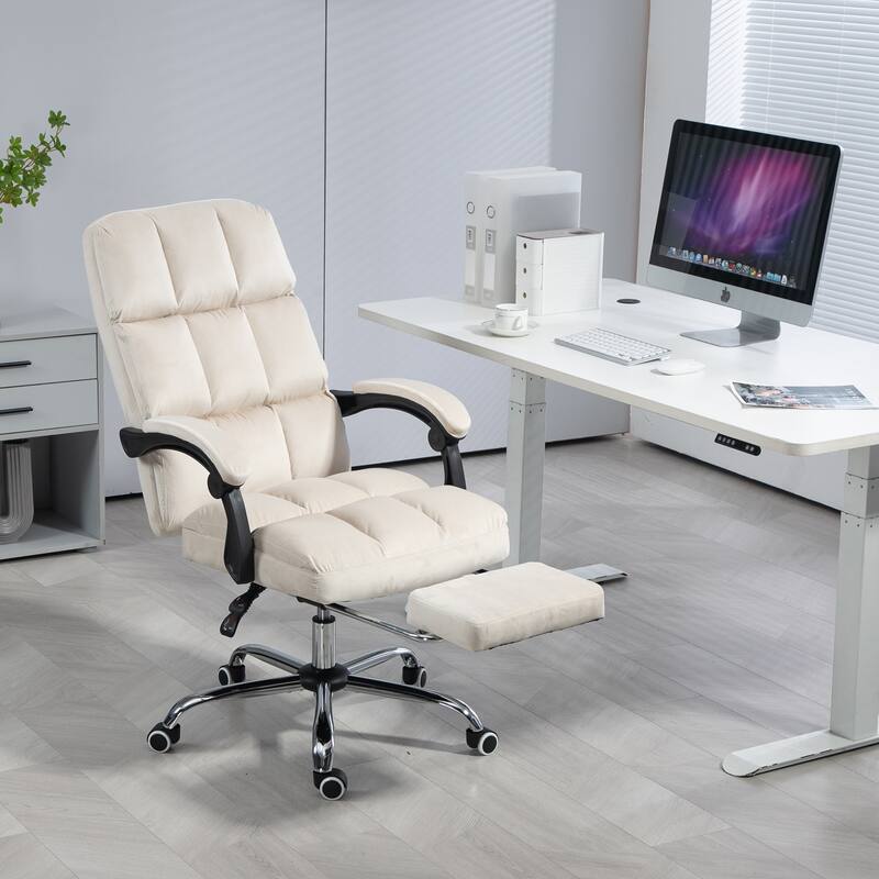 AVAWING Velvet Executive Chair Ergonomic Office Chair with Footrest