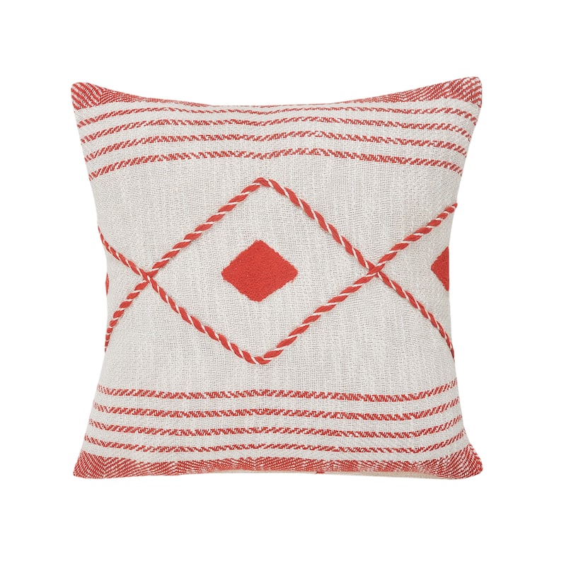 Sevita Coastal Edge Geometric Diamond Throw Pillow