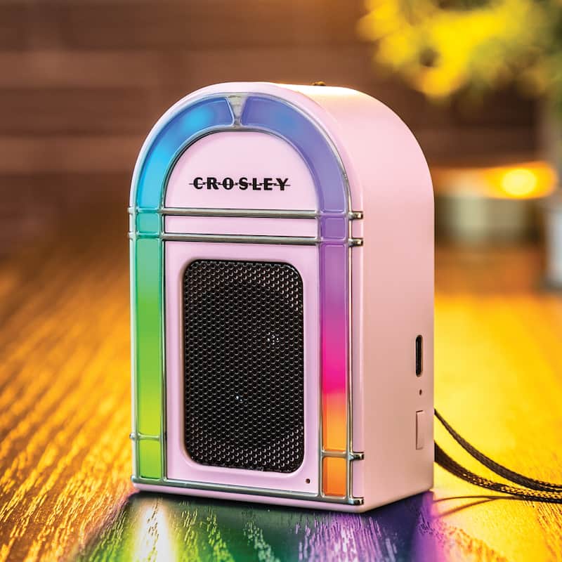 Crosley Mini Jukebox Portable Bluetooth Speaker In Aqua Blue - Pink