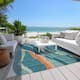 Machine Washable Indoor/ Outdoor Abstract Contemporary Chantille Rug