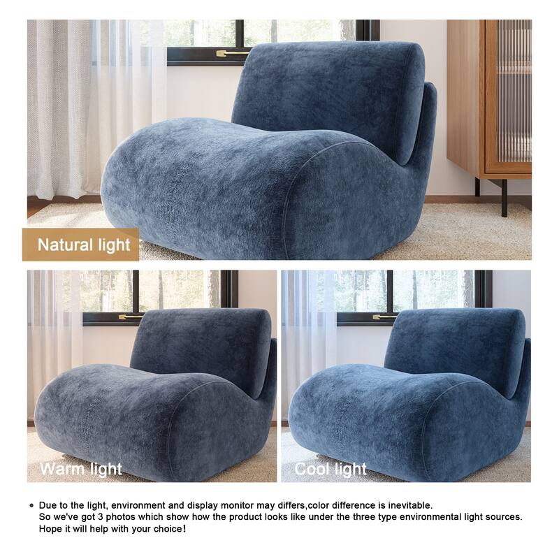 DREAMSIDEA Low Back Upholstered Swivel Accent Chair
