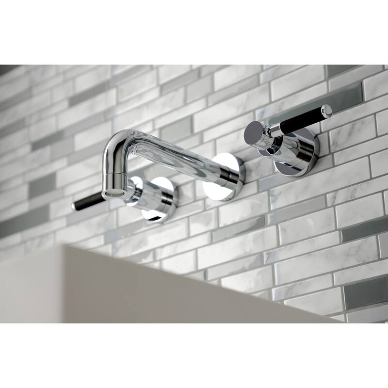 Kingston Brass Kaiser Two-Handle 3-Hole Wall Mount Bathroom Faucet