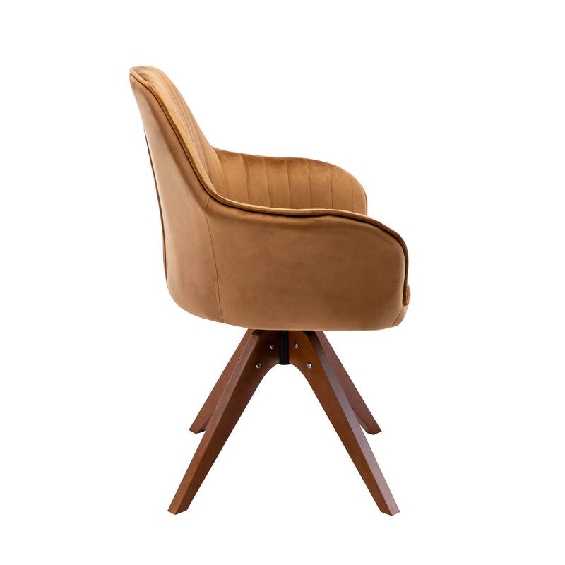 Porthos Home Oana Velvet/ Beechwood Swivel Dining Chair