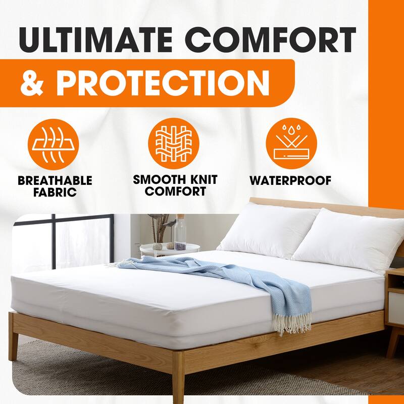 Cheer Collection Knitted Fabric Waterproof Mattress Protector