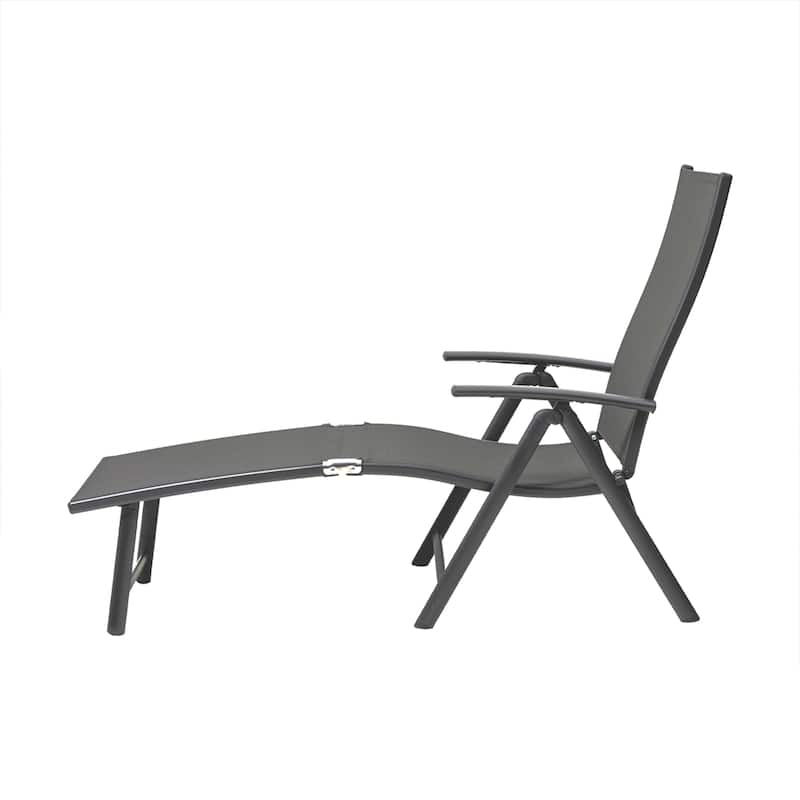 Pellebant Outdoor Folding Adjustable Aluminum Patio Chaise Lounge Chair