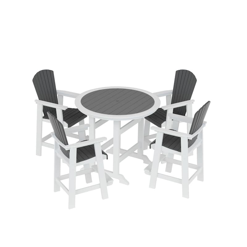 Patio Bar Table Set High Top Outdoor Table and Chairs Set of 5
