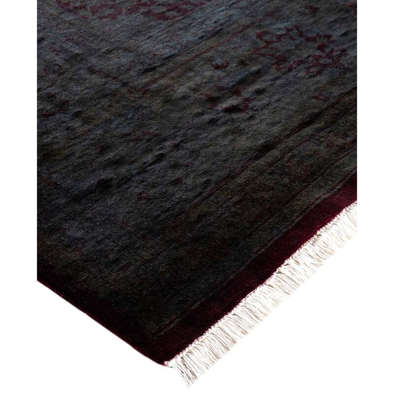 Overdyed One-of-a-Kind Hand-Knotted Area Rug - Gray - 9' 3" x 17' 9"