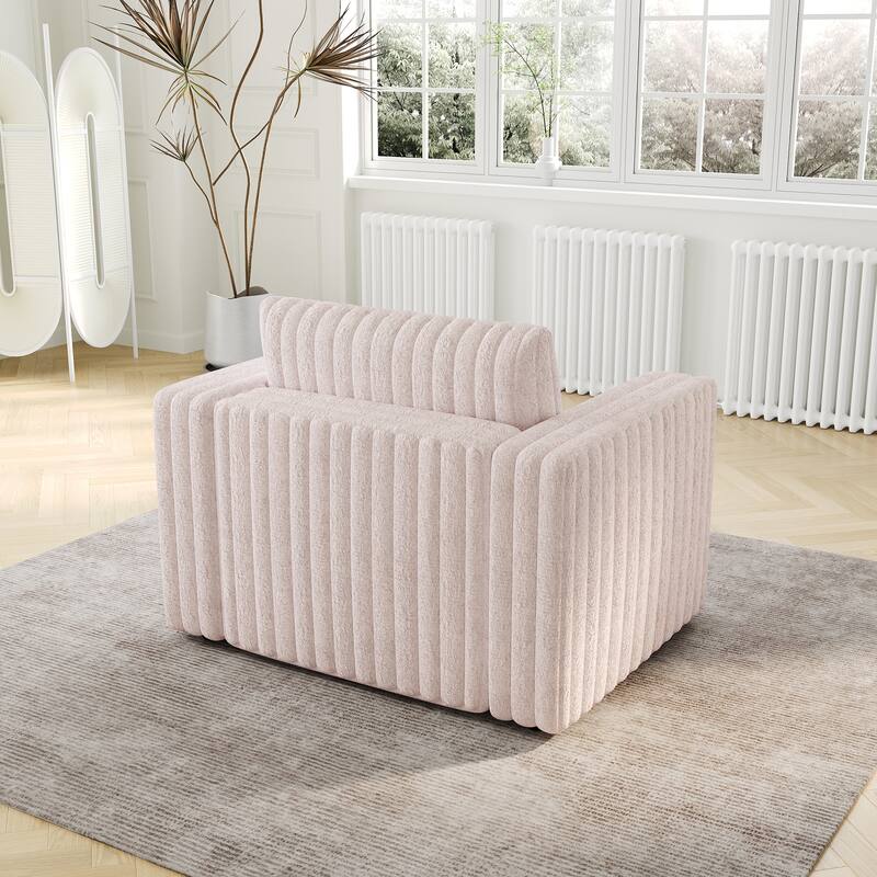 44.9" Plush Modular Sofa Single - Highly Comfortable, Stylish & Functional for Bedroom & Living Room, Light Pink