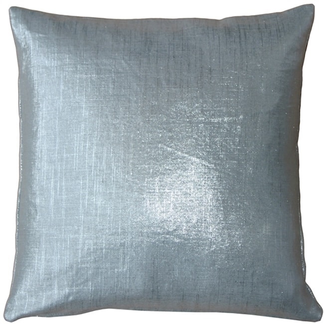 Tuscany Linen Silver Metallic 20x20 Throw Pillow with Polyfill Pillow Insert
