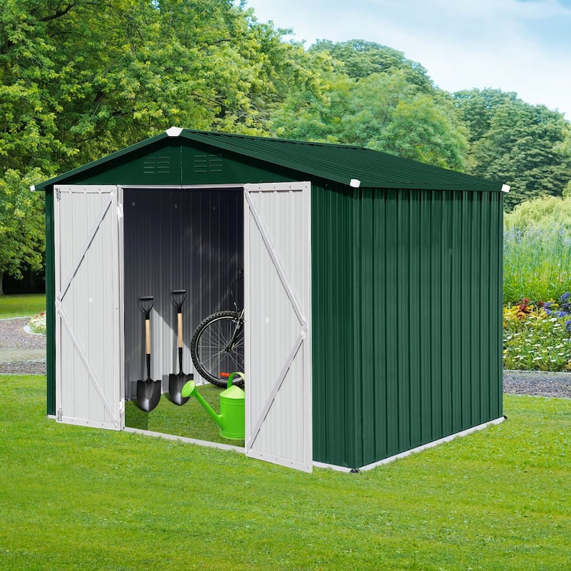 6x8FT Outdoor Storage Sheds Metal Garden Sheds