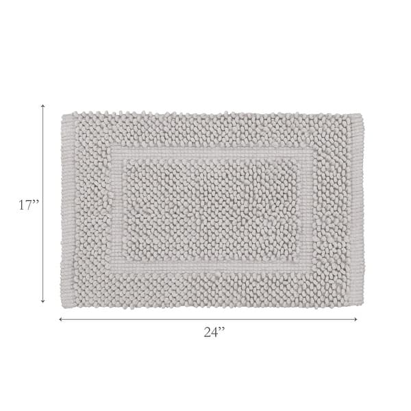 dimension image slide 7 of 30, Sophie Border Ultra-plush Chenille Non-Slip Cotton Bath Mat