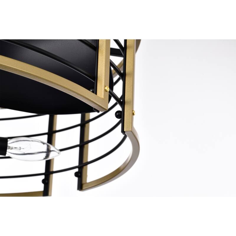 Veit 24 Inch Matte Gold Cage Design Fandelier - N/A