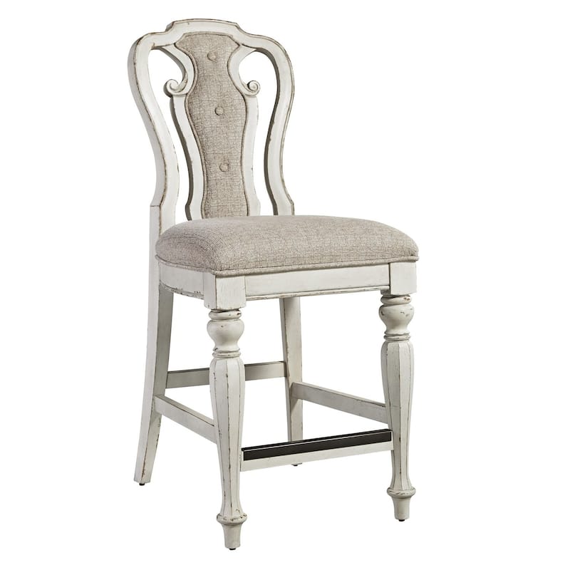 Magnolia Manor Antique White Weathered Bark Counter Height Chair (Set of 2)